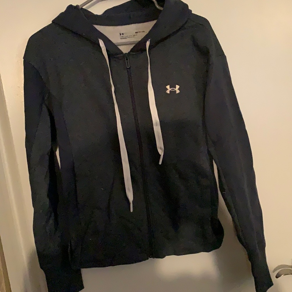 Gray/blue, small, under armour zip up hoodie